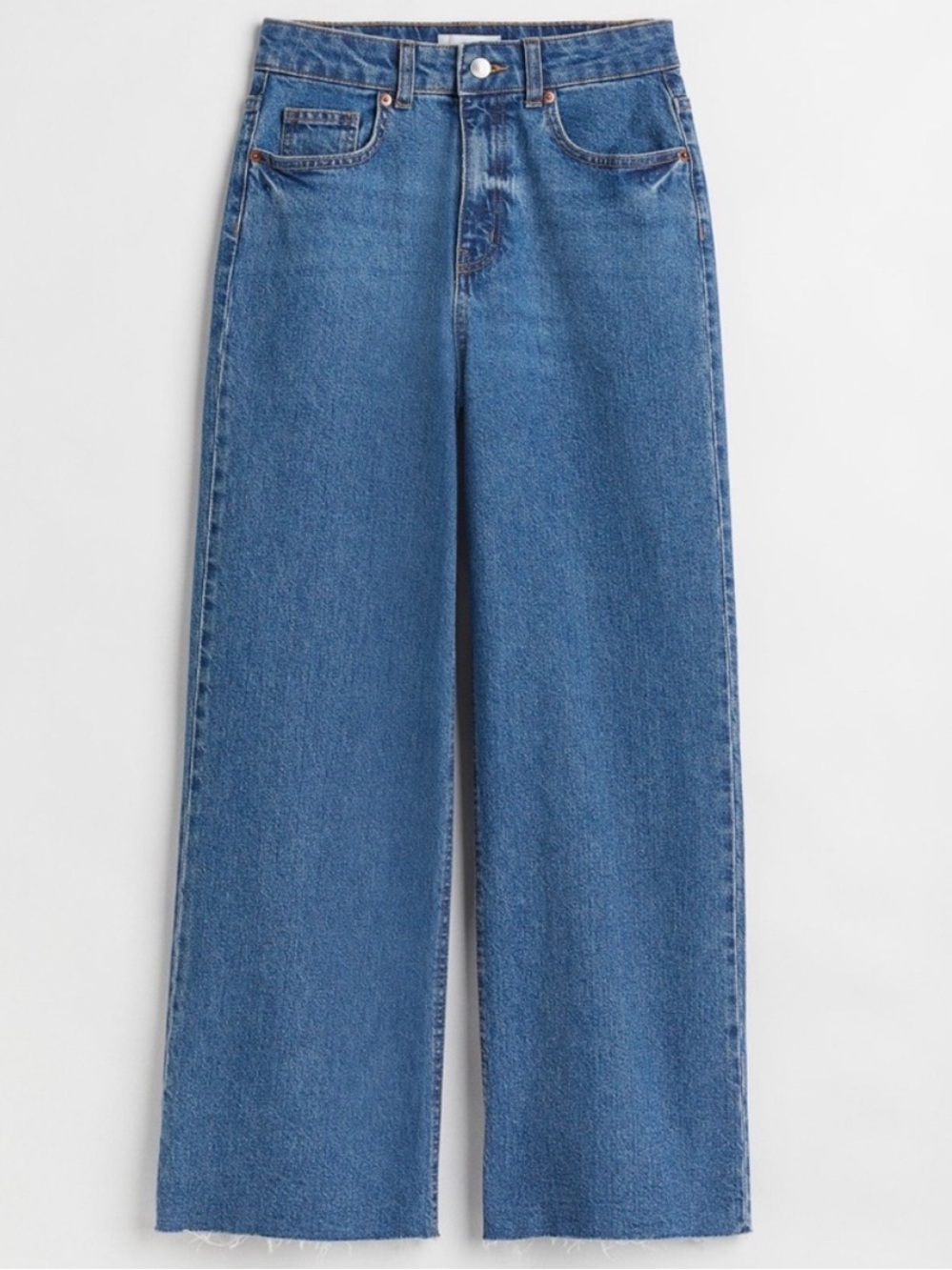 High-Waist Wide Leg Ankle Length Jeans (Size 28)